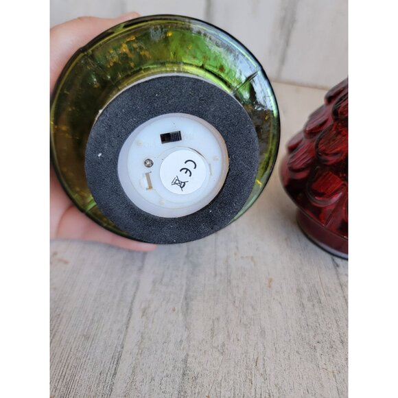 Rustic blown glass tree red green Xmas table top light up decor - Picture 5 of 6